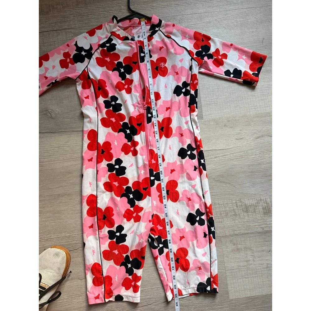 Coolibar floral‎ swimsuit surf suit youth L barracuda